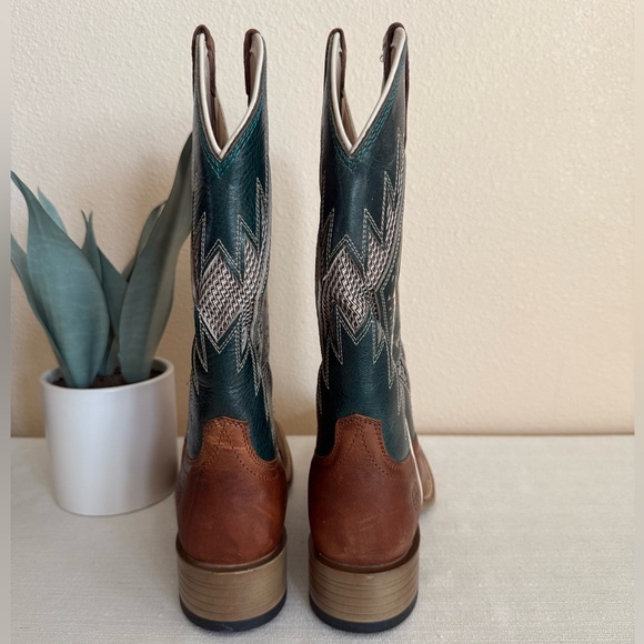 Ariat Sienna Brown/Teal Western Cowboy Boots - Picture 8 of 13